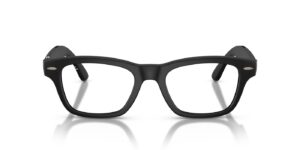 Ray-Ban Meta Audio Burbank – Schwarz massiv · Hellblau-Violett-Lichtfilter – Ansicht von vorn