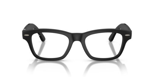Ray-Ban Meta Audio Burbank – Schwarz massiv · Hellblau-Violett-Lichtfilter – Ansicht von vorn