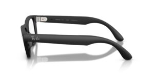 Ray-Ban Meta Audio Burbank – Schwarz massiv · Hellblau-Violett-Lichtfilter – Ansicht von der Seite