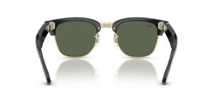 Ray-Ban Meta Audio Clubmaster – Schwarz glänzend · G15 Grün – Ansicht von hinten