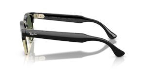 Ray-Ban Meta Audio Clubmaster – Schwarz glänzend · G15 Grün – Ansicht von der Seite