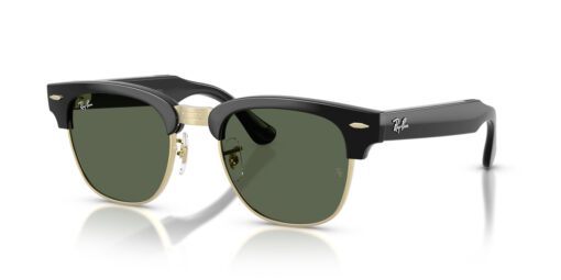 Ray-Ban Meta Audio Clubmaster – Schwarz glänzend · G15 Grün – Ansicht schräg von vorn