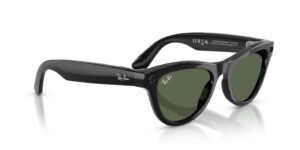 Ray-Ban Meta Skyler (Gen 2) – Schwarz glänzend · G-15 Grün – Ansicht liegend