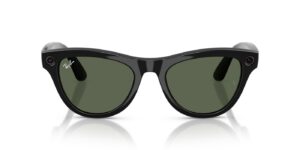 Ray-Ban Meta Skyler (Gen 2) – Schwarz glänzend · G-15 Grün – Ansicht von vorn