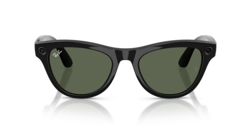 Ray-Ban Meta Skyler (Gen 2) – Schwarz glänzend · G-15 Grün – Ansicht von vorn