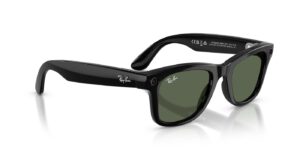 Ray-Ban Meta Wayfarer (Gen 2) – Schwarz glänzend · G-15 Grün – Ansicht liegend