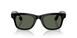Ray-Ban Meta Wayfarer (Gen 2) – Schwarz glänzend · G-15 Grün – Ansicht von vorn