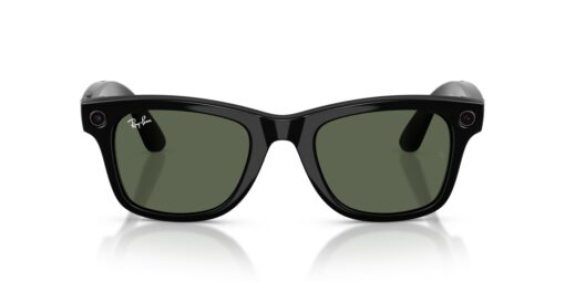 Ray-Ban Meta Wayfarer (Gen 2) – Schwarz glänzend · G-15 Grün – Ansicht von vorn