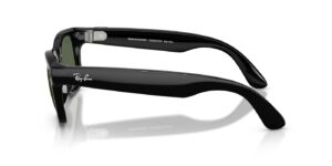 Ray-Ban Meta Wayfarer (Gen 2) – Schwarz glänzend · G-15 Grün – Ansicht von der Seite