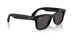 Ray-Ban Meta Wayfarer (Gen 3) – Schwarz matt · Grau – Ansicht liegend