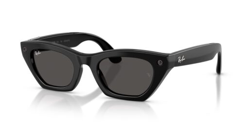 Ray-Ban Meta Zena (Gen 3) – Schwarz glänzend · Grau – Ansicht schräg von vorn